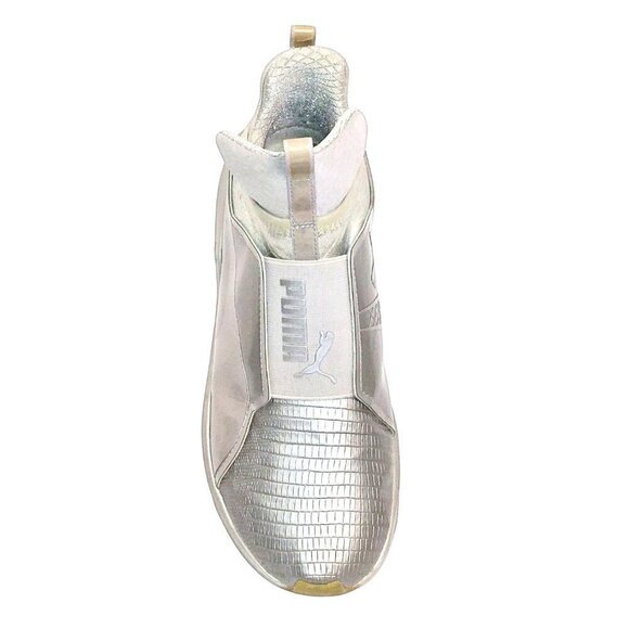 WOMEN'S PUMA SNEAKERS SILVER METALLIC ENZO ETYLE W/ SOFT SOLE | SIZE  8 - Picture 1 of 6